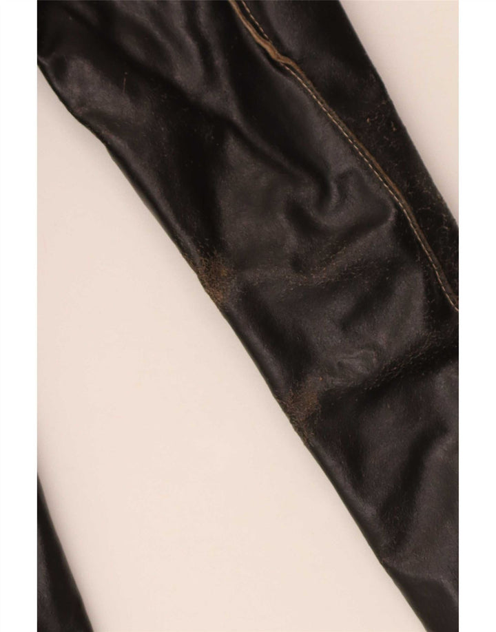 Conbipel Damen Trench Ledermantel IT 42 Medium Schwarz