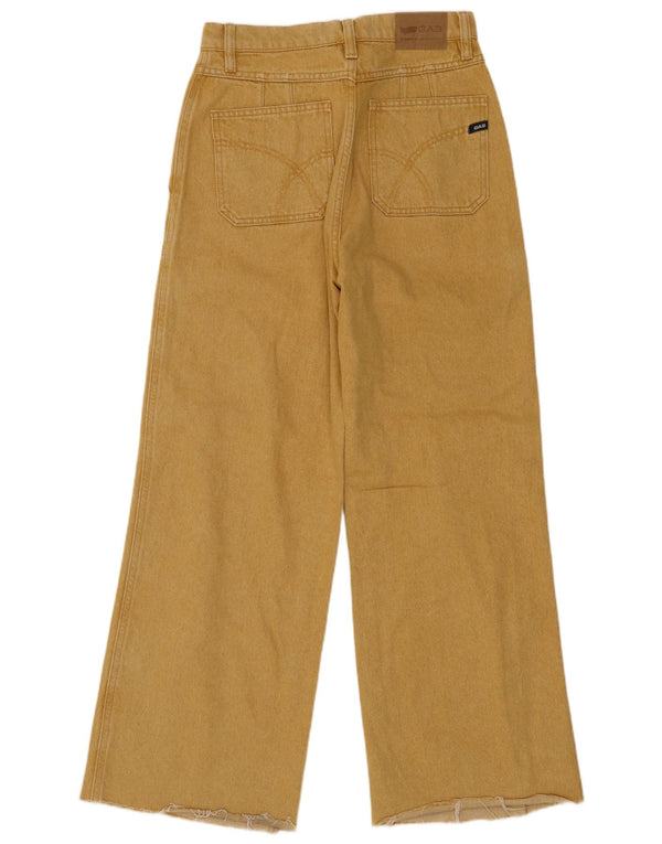 Gas Jeans med brede ben til kvinder, høj talje, W27 L23, gul bomuld