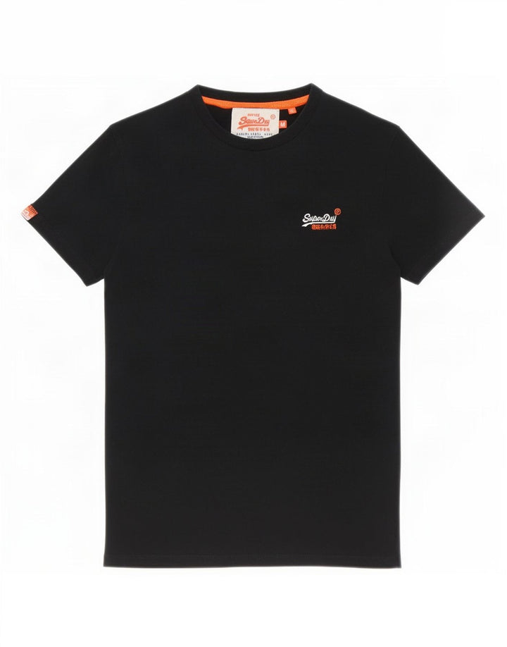 Superdry Mens T-Shirt Top Medium Black Cotton