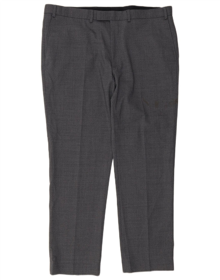 Marks & Spencer Pantalon de Costume Regular Homme W40 L31 Bleu Polyester