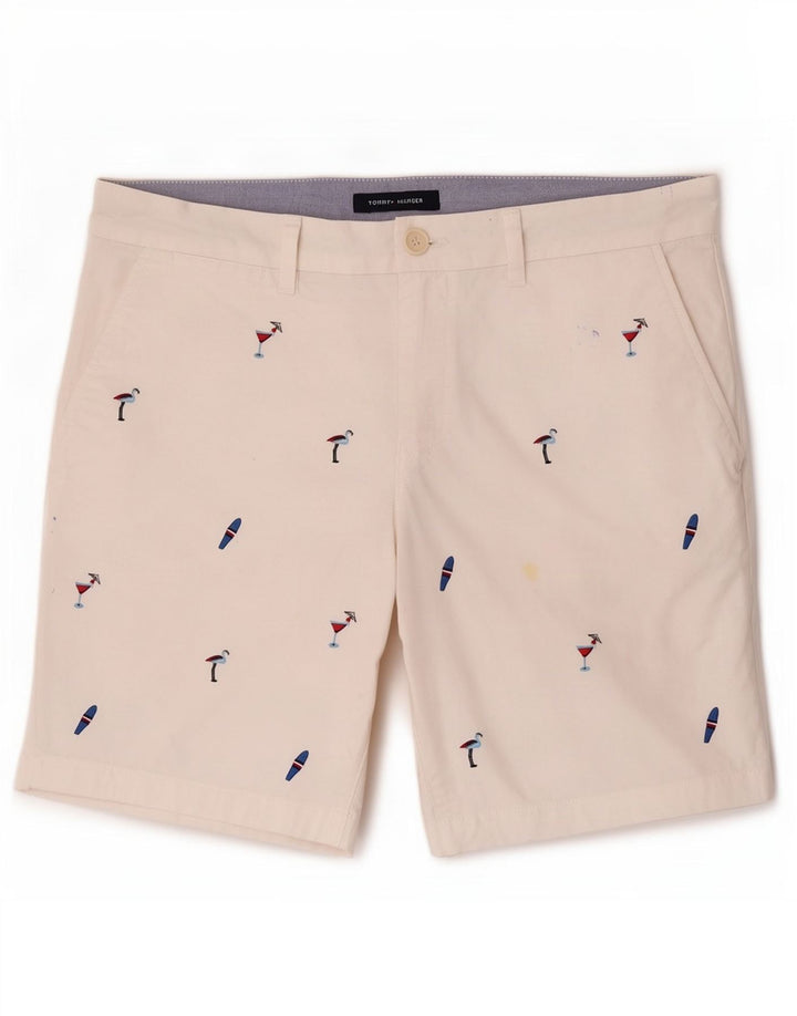 Pantaloncini chino grafici da uomo Tommy Hilfiger W31 bianco medio