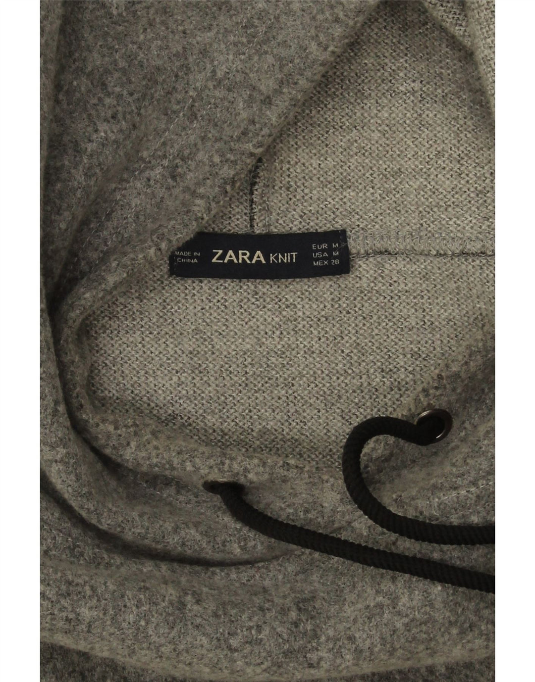 Zara Womens Oversized Hoodie Jumper UK 14 Medium Grey Acrylic