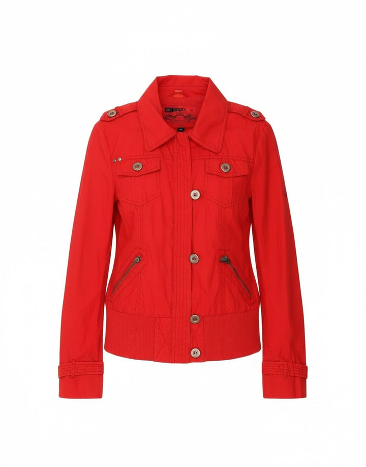 Esprit Damen Militärjacke UK 14 Große rote Baumwolle
