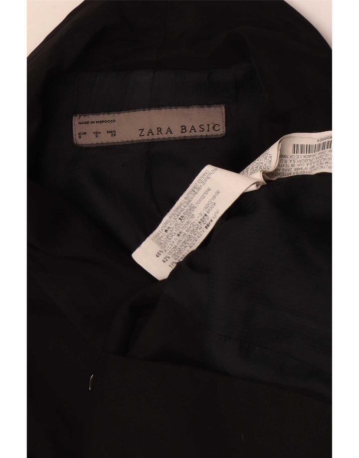 Jaqueta blazer feminina Zara com 1 botão Reino Unido 10 pequeno poliéster preto