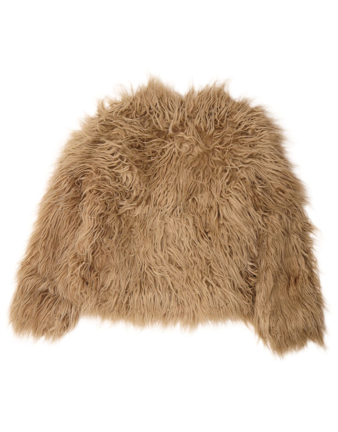 Zara Womens Faux Fur Jacket UK 14 Medium Brown Modacryl