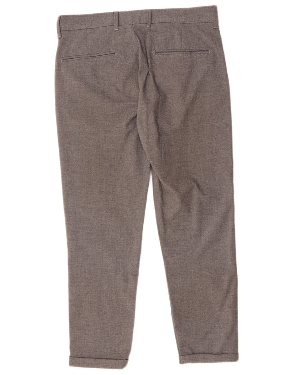 Zara Mens Crop Chino Calças EU 36 XS W29 L24 Cinza Poliéster