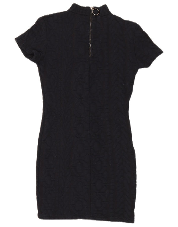 Topshop Womens Short Sleeves Jumper Dress UK 10 Small  Black Polyester