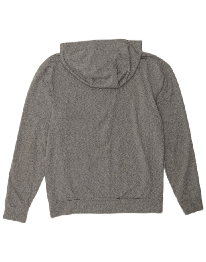NIKE Mens Dri Fit Zip Hoodie Sweater Small Grey Flecked Polyester