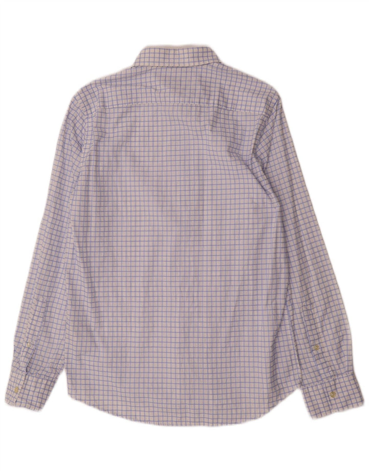 Marlboro Classics Mens Custom Fit Shirt Large Blue Check Cotton
