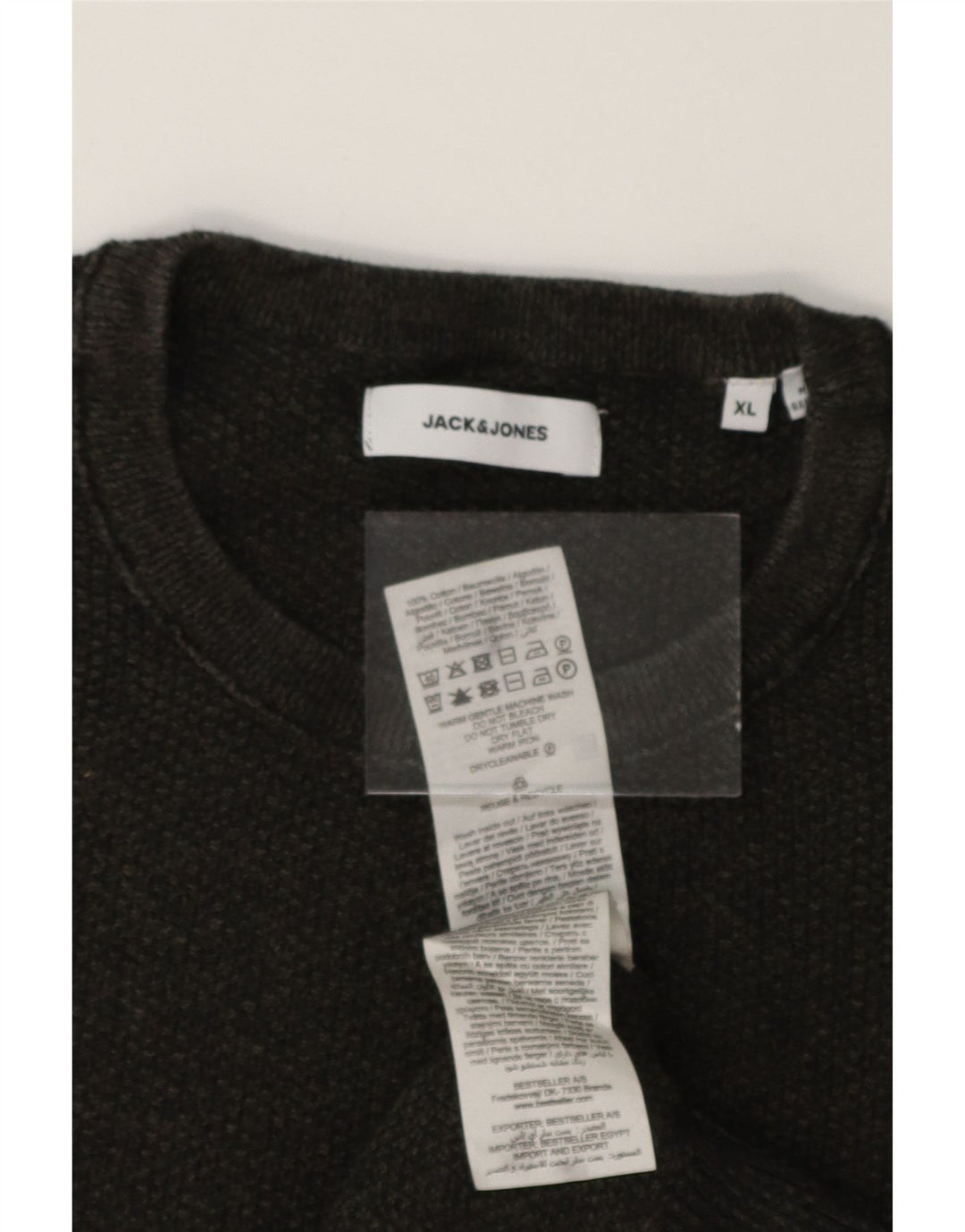JACK & JONES Mens Crew Neck Jumper Sweater XL Khaki Cotton Vintage Jack & Jones and Second-Hand Jack & Jones from Messina Hembry 