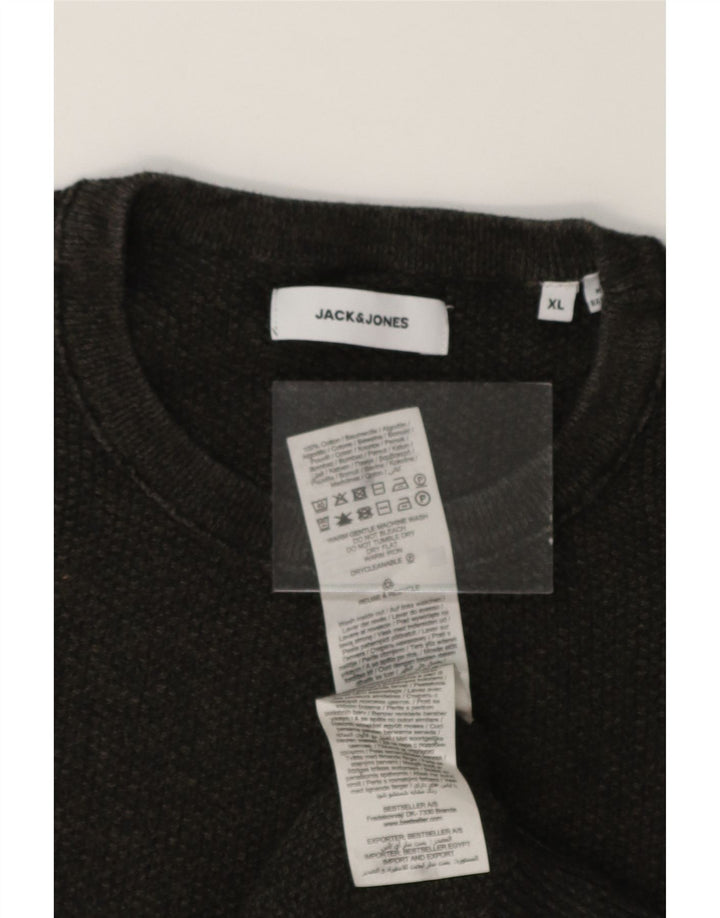 JACK & JONES Mens Crew Neck Jumper Sweater XL Khaki Cotton Vintage Jack & Jones and Second-Hand Jack & Jones from Messina Hembry 