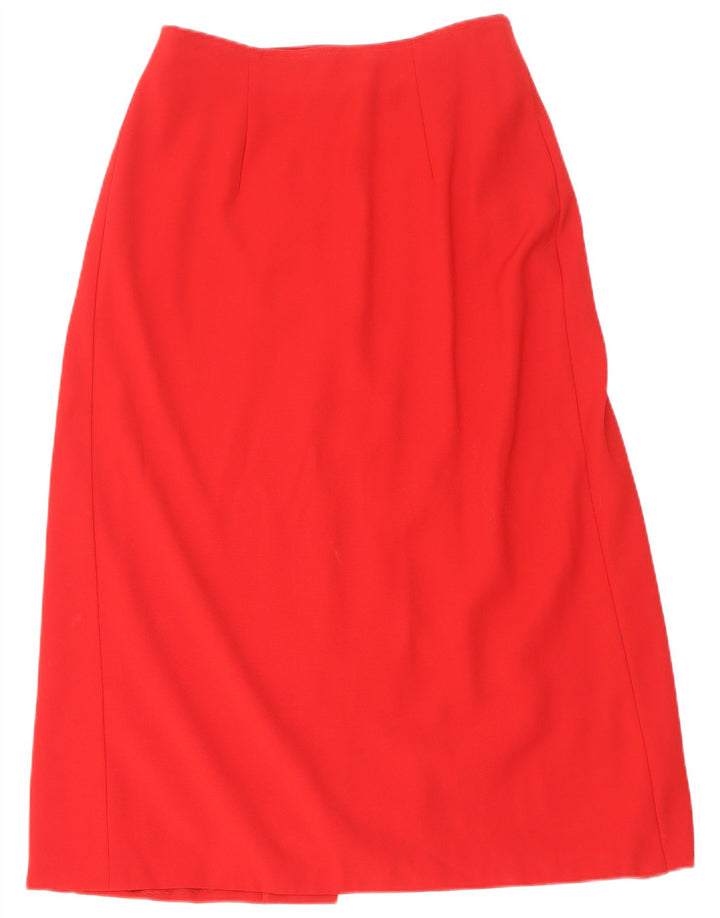 Lola Zanini Womens Wrap Skirt W29 Medium Red Virgin Wool