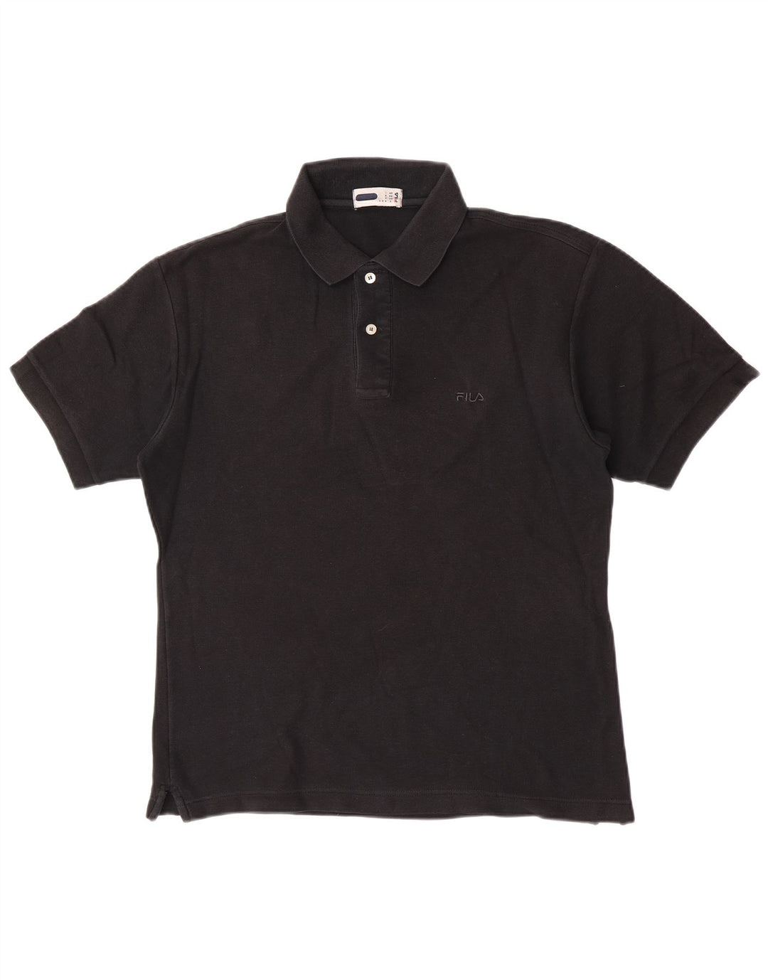 Fila Mens Polo Shirt IT 46 Small Black Cotton