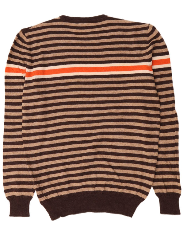 Woolrich Pull col rond homme XL laine rayée beige