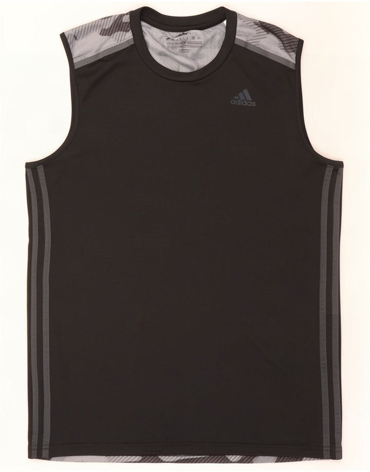Adidas Mens Climacool Vest Top Large Black Camouflage Polyester