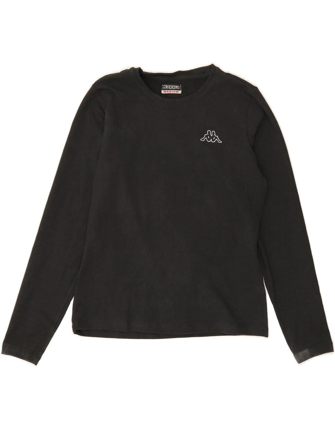 KAPPA Womens Top Long Sleeve UK 12 Medium Black Cotton Vintage Kappa and Second-Hand Kappa from Messina Hembry 