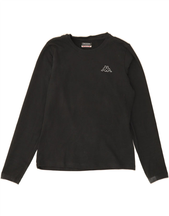 KAPPA Womens Top Long Sleeve UK 12 Medium Black Cotton Vintage Kappa and Second-Hand Kappa from Messina Hembry 