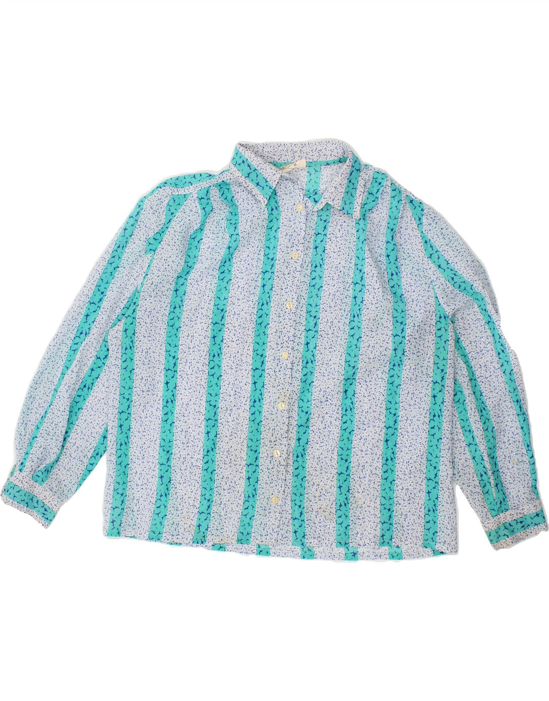 SOMMERMANN Womens Shirt Blouse IT 48 XL Blue Striped Vintage Sommermann and Second-Hand Sommermann from Messina Hembry 