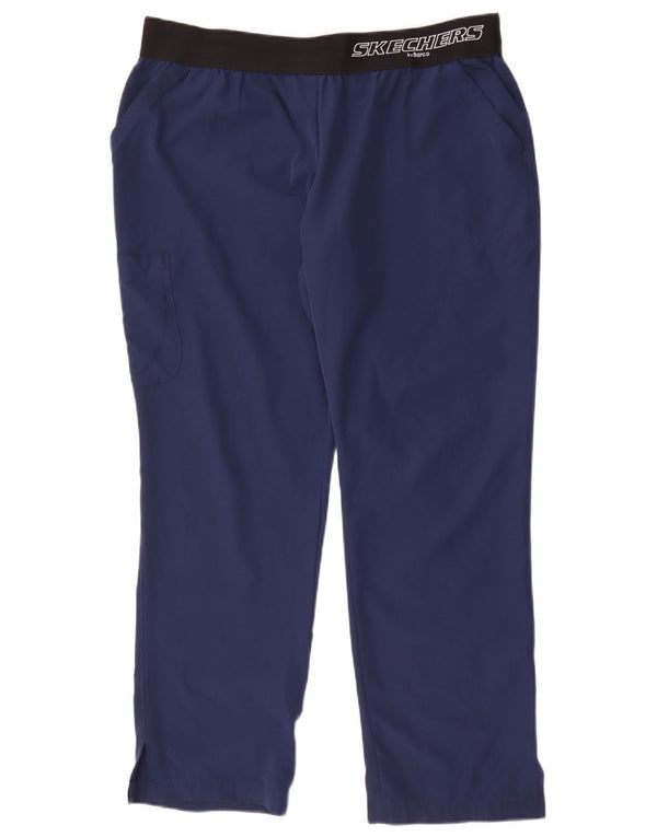 Skechers Mens Graphic Cargo Trousers XL W36 L30 Navy Blue Colourblock