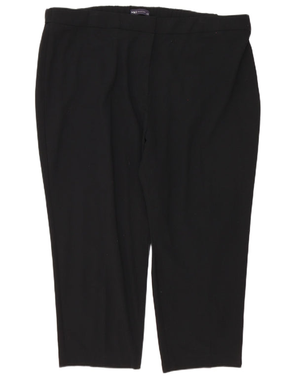 Marks & Spencer Dame Capri Bukser med høj talje UK 24 4XL W48 L25 Sort