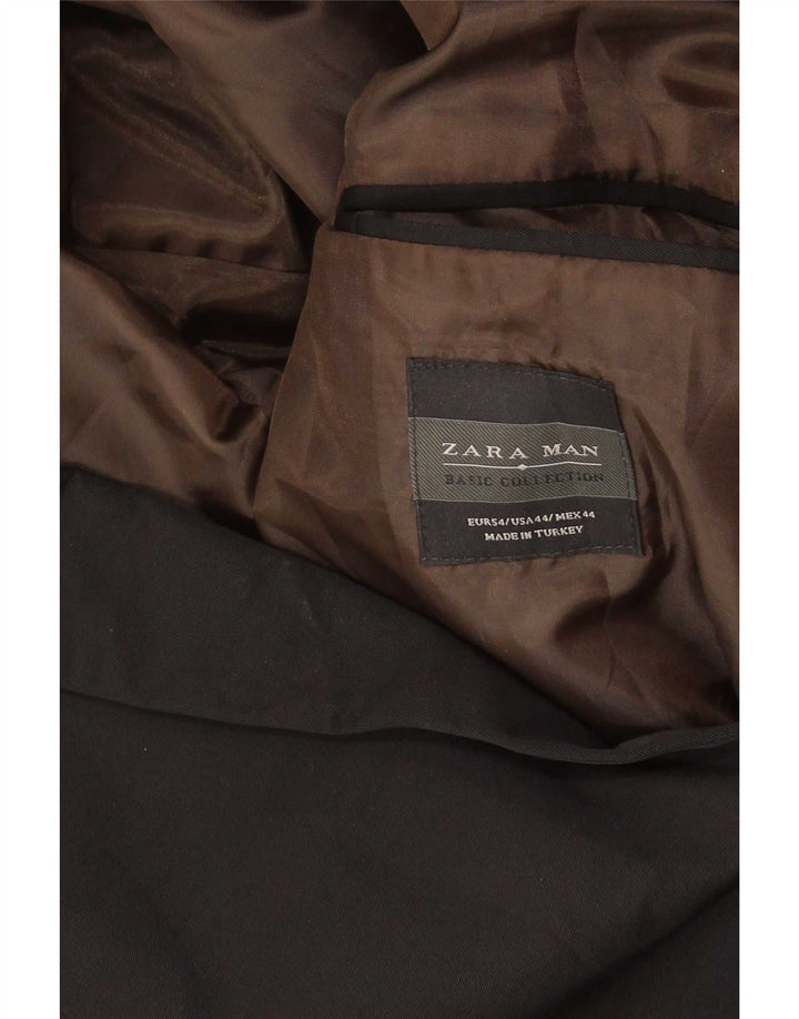 Jaqueta blazer masculina Zara com 2 botões EU 54 XL algodão preto