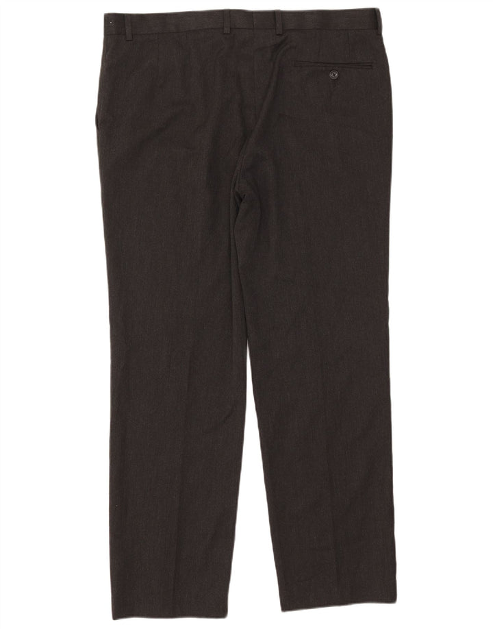 Marks & Spencer Mens Regular Fit Suit Trousers W38 L31 Grey Polyester