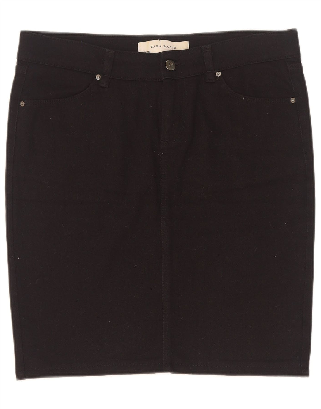 Zara Damen Jeansrock Large W30 Schwarz