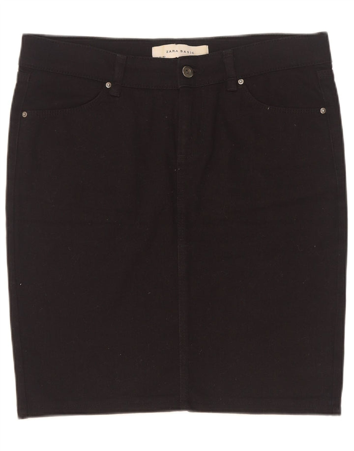 Zara Damen Jeansrock Large W30 Schwarz