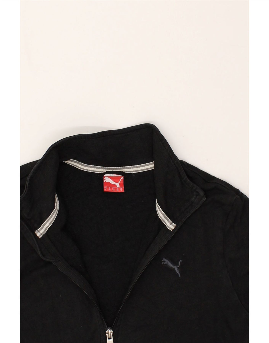 PUMA Womens Tracksuit Top Jacket UK 10 Small Black | Vintage Puma | Thrift | Second-Hand Puma | Used Clothing | Messina Hembry 