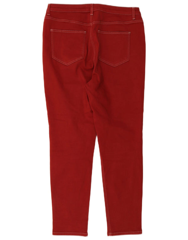 MINT VELVET Pantalon skinny décontracté pour femme UK 16 Large W34 L27 Coton rouge