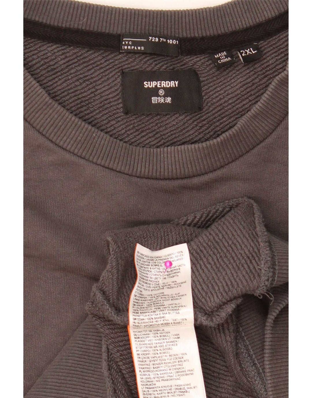 Superdry Sweat-shirt pour homme 2XL Gris