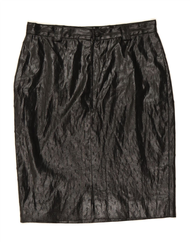 VINTAGE Womens Pencil Skirt IT 42 Medium W28  Black Acetate Vintage Vintage and Second-Hand Vintage from Messina Hembry 