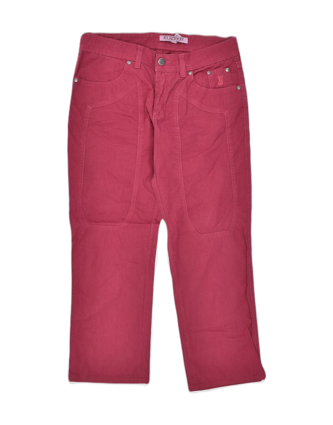 JECKERSON Womens Capri Jeans W30 L25 Maroon Cotton | Vintage | Thrift | Second-Hand | Used Clothing | Messina Hembry 