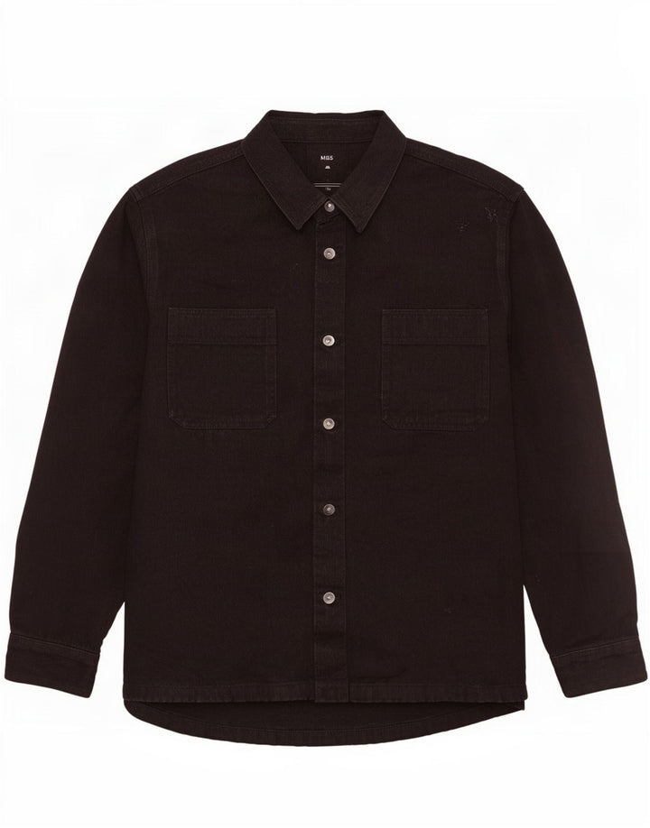 Marks & Spencer Herren Jeanshemd 3XL Schwarz Baumwolle
