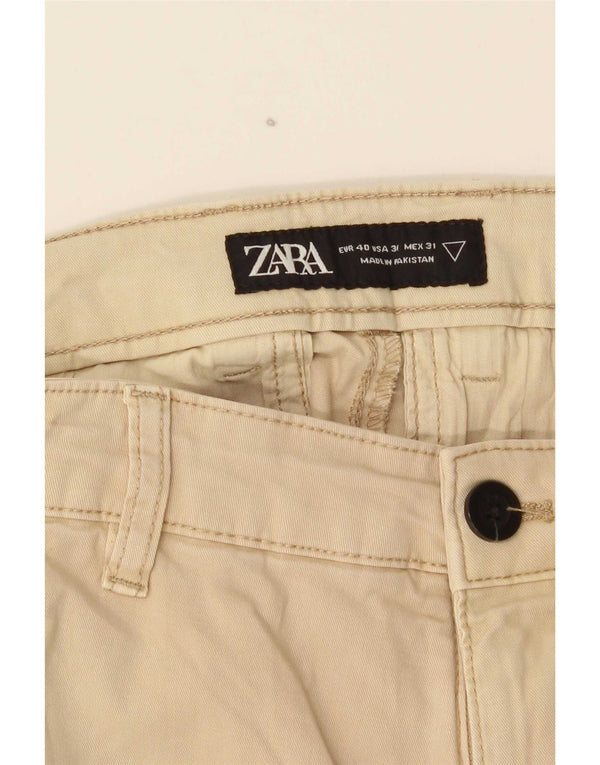 Zara Mens Slim Chino Trousers EU 40 Medium W31 L28 Beige