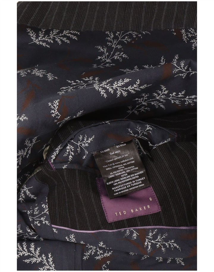 Ted Baker Herre 2-knaps blazerjakke str. 6 2XL Marineblå nålestribet bomuld