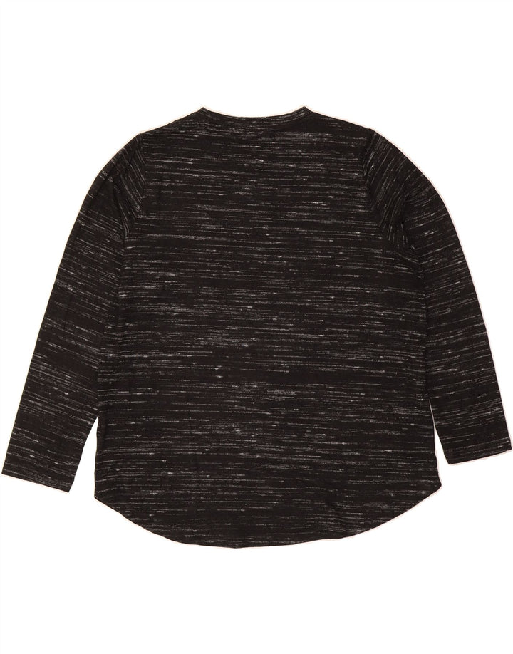 MARKS & SPENCER Womens Top Long Sleeve UK 18 XL Black Flecked Polyester Vintage Marks & Spencer and Second-Hand Marks & Spencer from Messina Hembry 