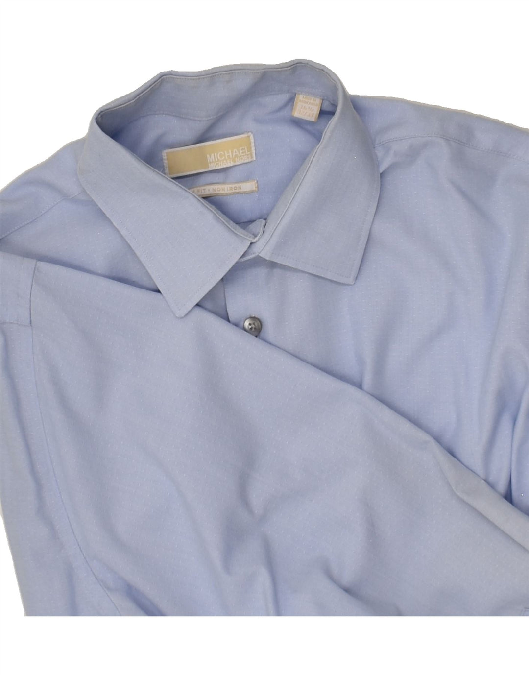 MICHAEL KORS Mens NON - IRON Slim Fit Shirt Size 16 1/2 Large Blue | Vintage Michael Kors | Thrift | Second-Hand Michael Kors | Used Clothing | Messina Hembry 