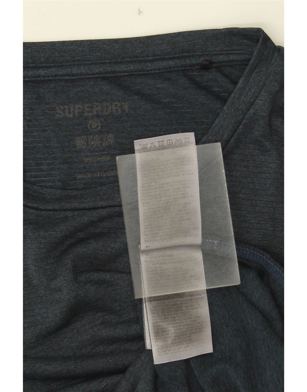 Superdry Mens T-Shirt Top Medium Navy Blue Polyester