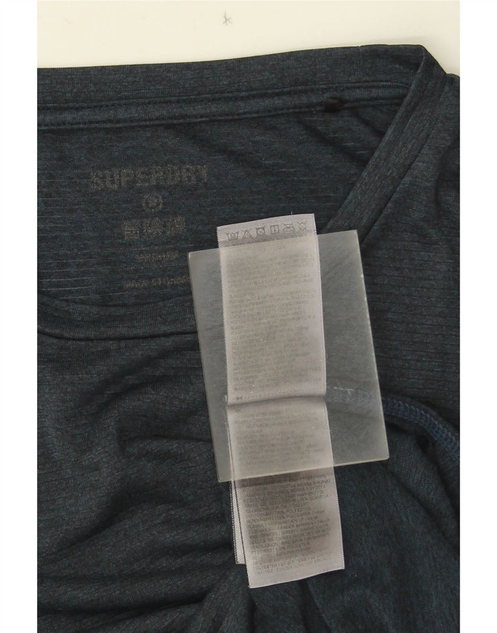 Superdry Mens T-Shirt Top Medium Navy Blue Polyester