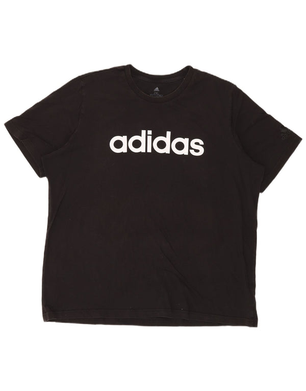 Camiseta gráfica masculina Adidas Top 2XL algodão preto