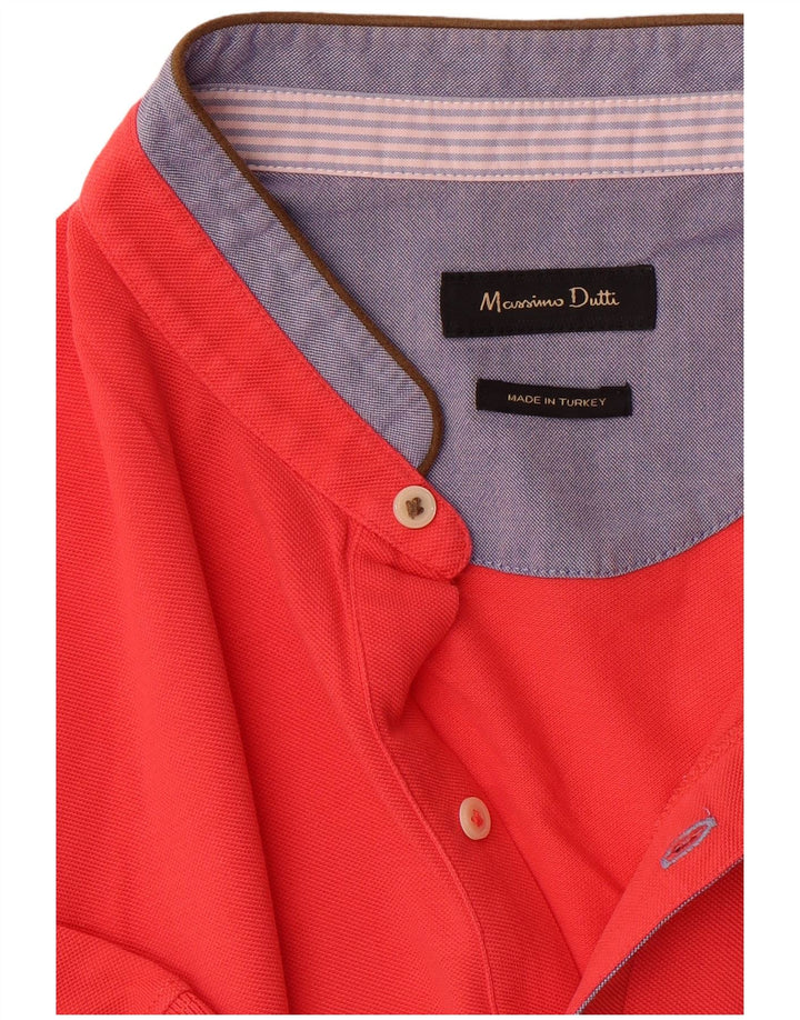 MASSIMO DUTTI Mens Polo Shirt Large Red