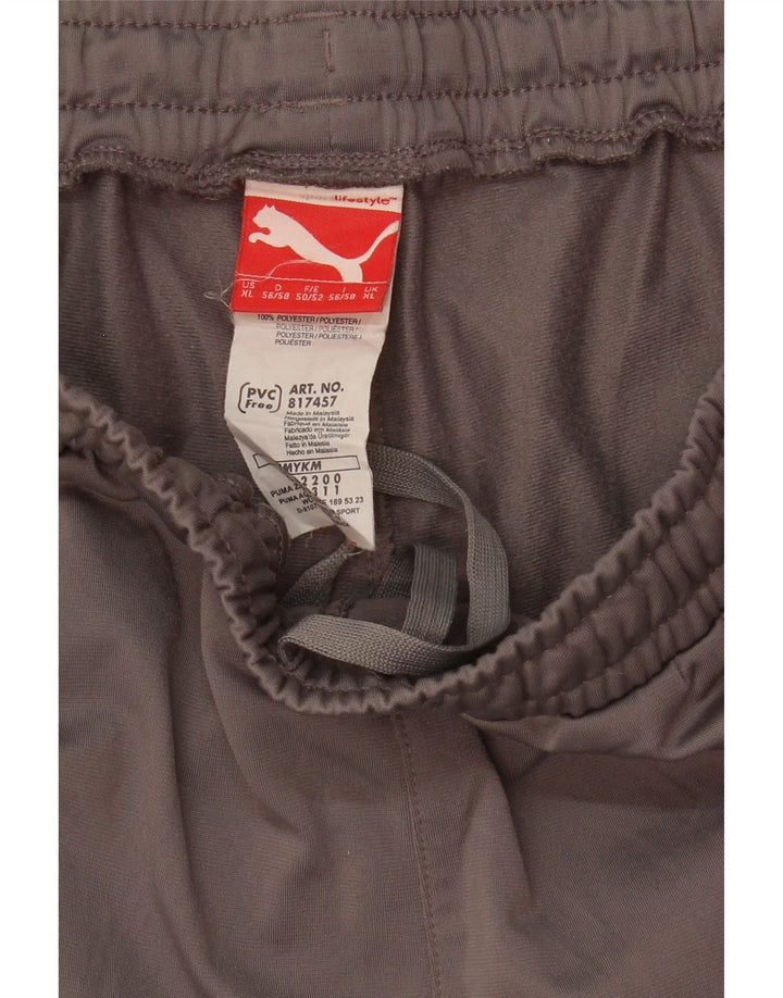 Puma Mens Tracksuit Trousers XL  Grey Striped Polyester