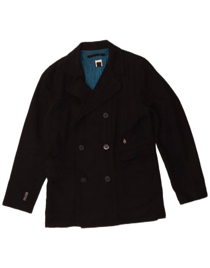 Volcom Mens Pea Coat UK 38 Medium Black Cotton