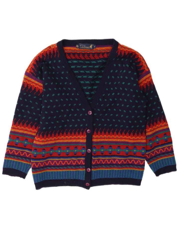 Tulchan Womens Cardigan Sweater UK 14 Medium Multicoloured Geometric Wool