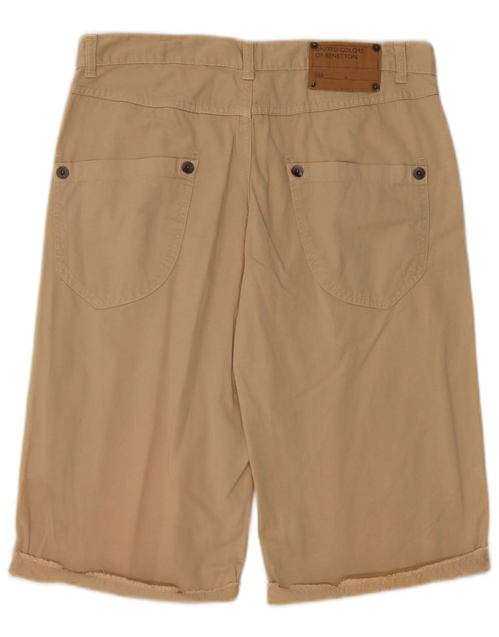 BENETTON Womens Bermuda Shorts IT 42 Medium W32  Beige Cotton