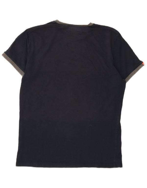 Superdry Mens T-Shirt Top XL Navy Blue Colourblock