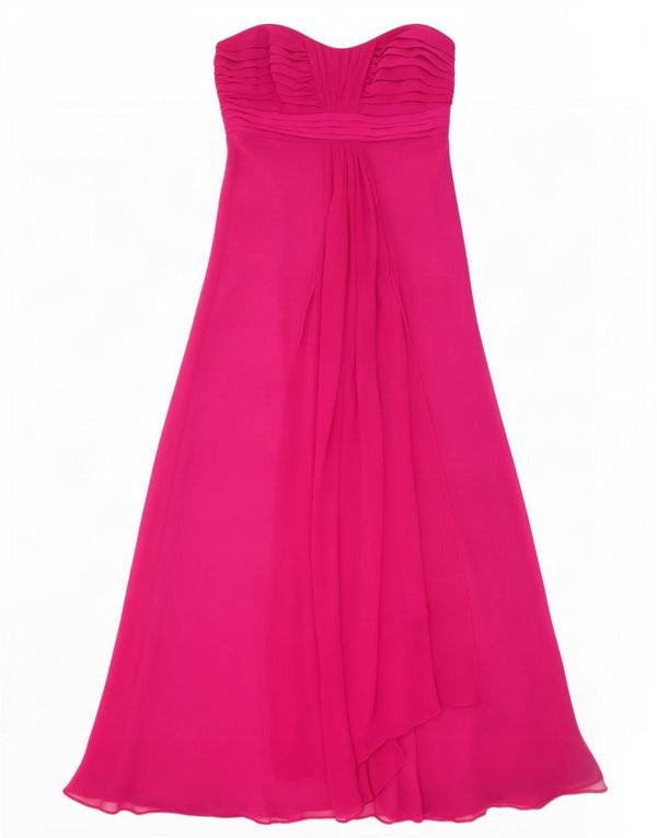 Debut Vestido maxi sin tirantes para mujer UK 42 Poliéster burdeos medio