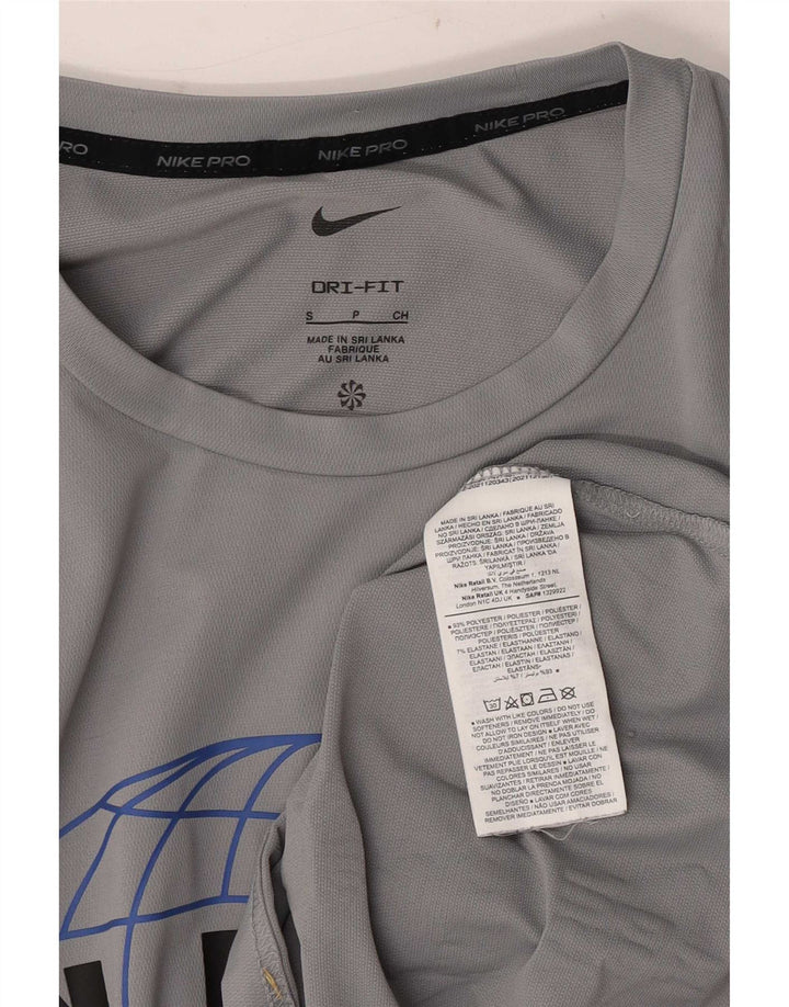 Nike Herren Dri Fit Graphic T-Shirt Top Small Grau Polyester