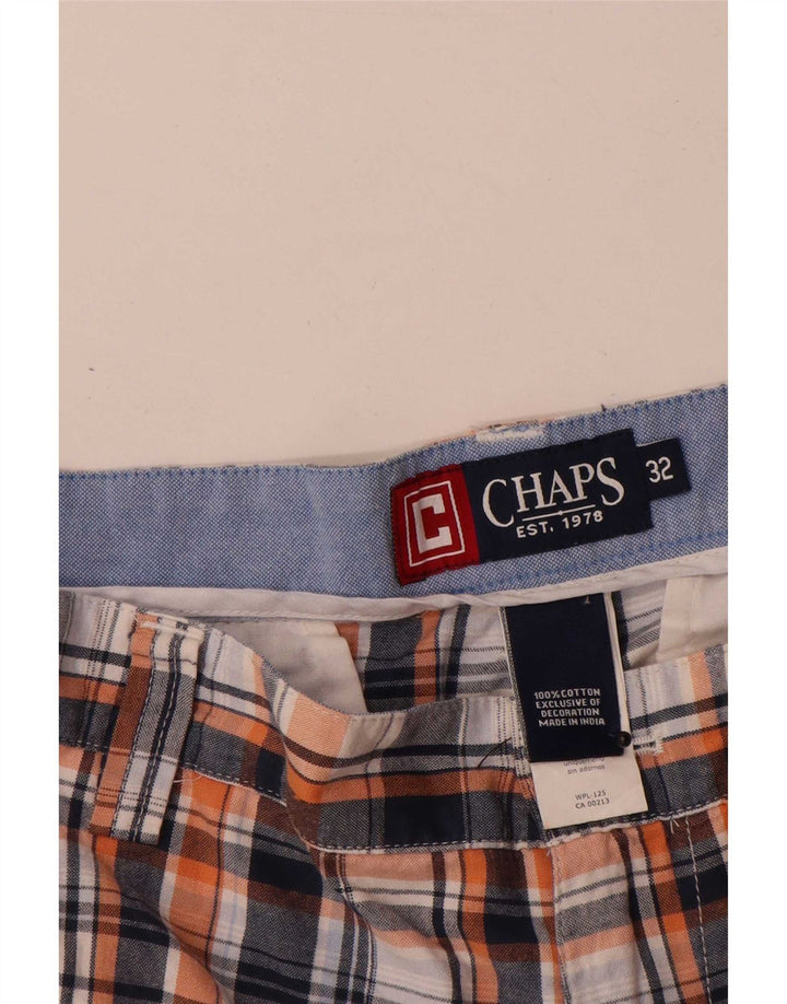 Chaps Herre Chino Shorts W32 Medium Navy Blue Check
